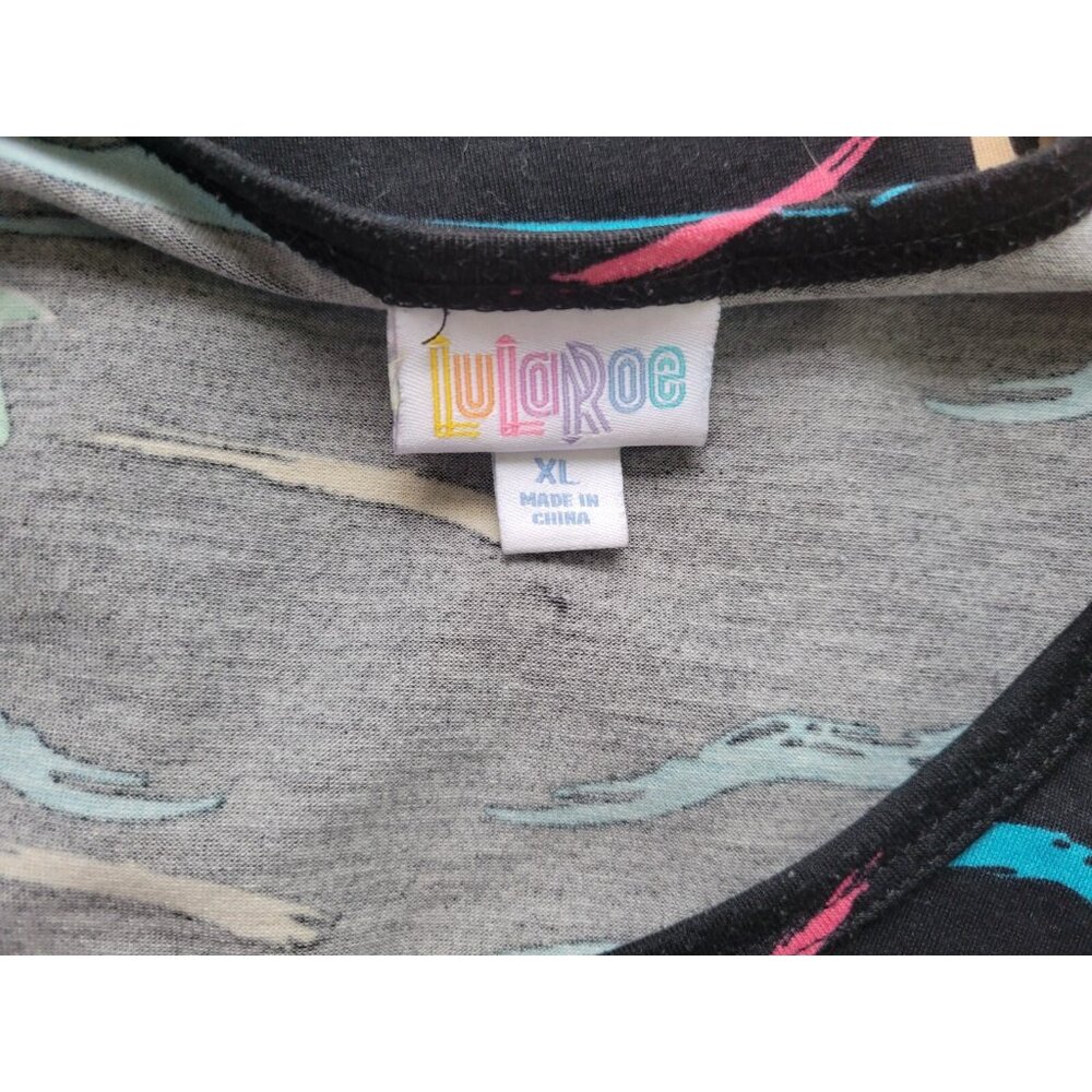 Lularoe Womens Top Extra Large Tank Tunic Black Poly Blend Surfer Surfing D3XE - Picture 8 of 9